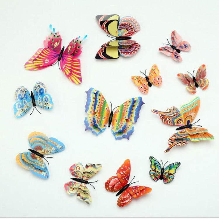 60 PCS Home Decoration Originality Double-deck PVC 3D Butterfly Wall Paste