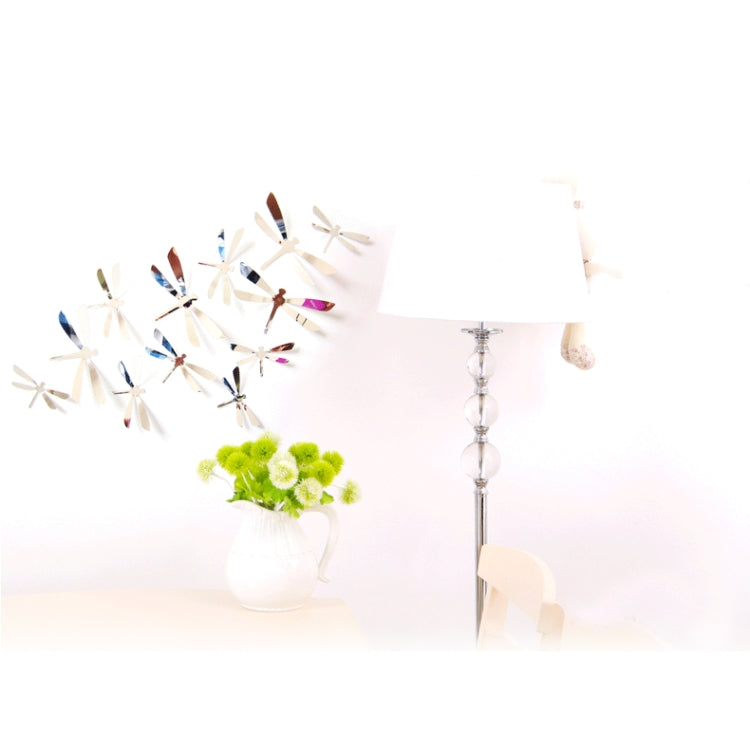 60 PCS Home Decoration Originality PVC 3D Mirror Surface Dragonfly Wall Paste