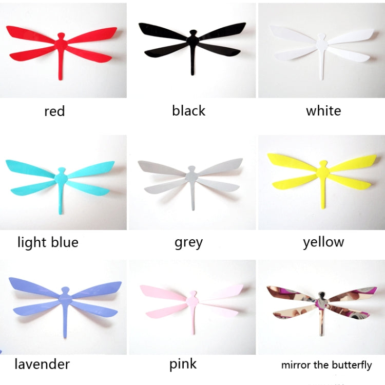 60 PCS Home Decoration Originality PVC 3D Mirror Surface Dragonfly Wall Paste