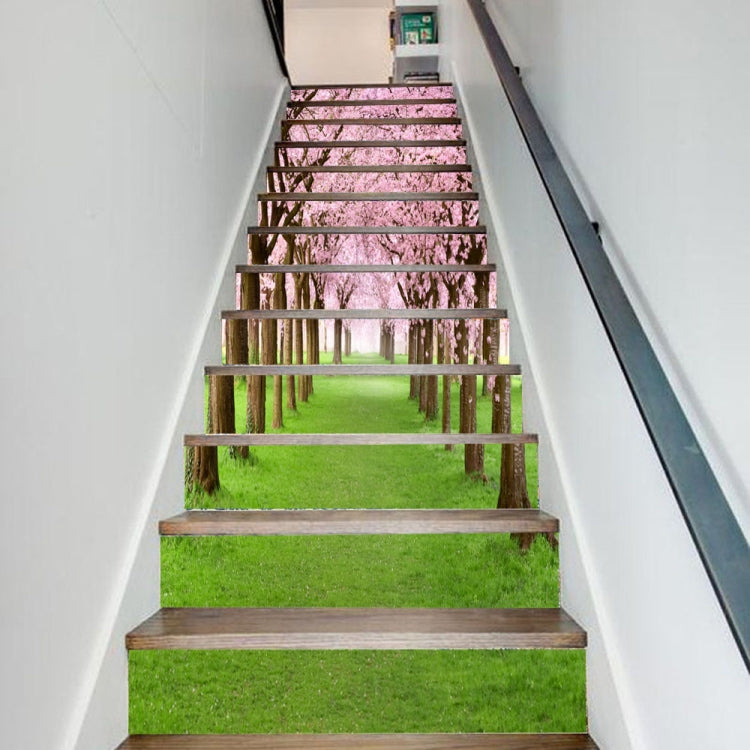 13 PCS DIY Creative Cherry Tree Beautiful Scenery Street Stairs Sticker Home Decoration, Size: 18*100cm
