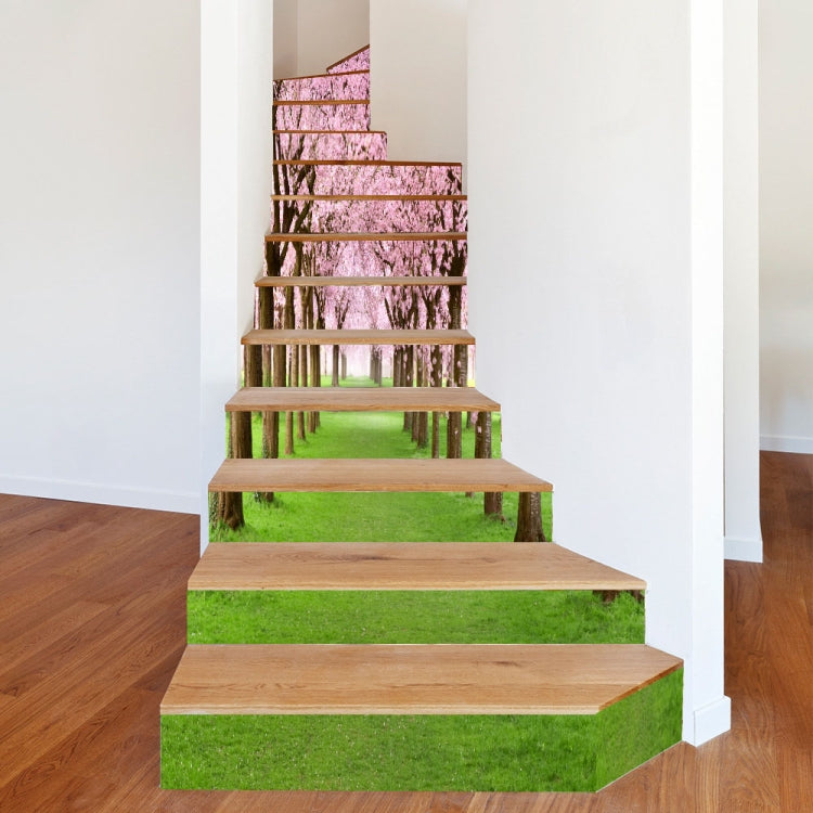13 PCS DIY Creative Cherry Tree Beautiful Scenery Street Stairs Sticker Home Decoration, Size: 18*100cm