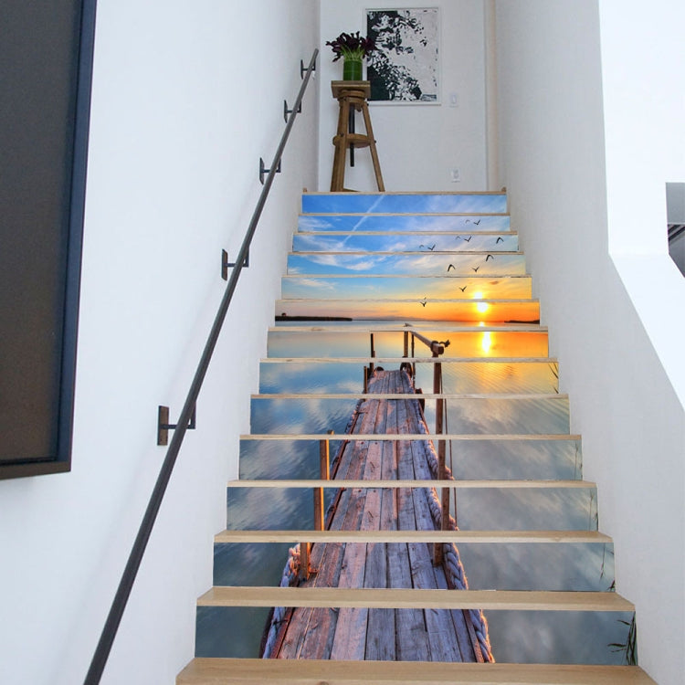 13 PCS DIY Creative Silent Sea Stairs Sticker Home Decoration, Size: 18*100cm
