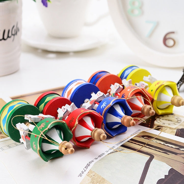 6 PCS Wooden Rotating Trojan Horse Christmas Decorations