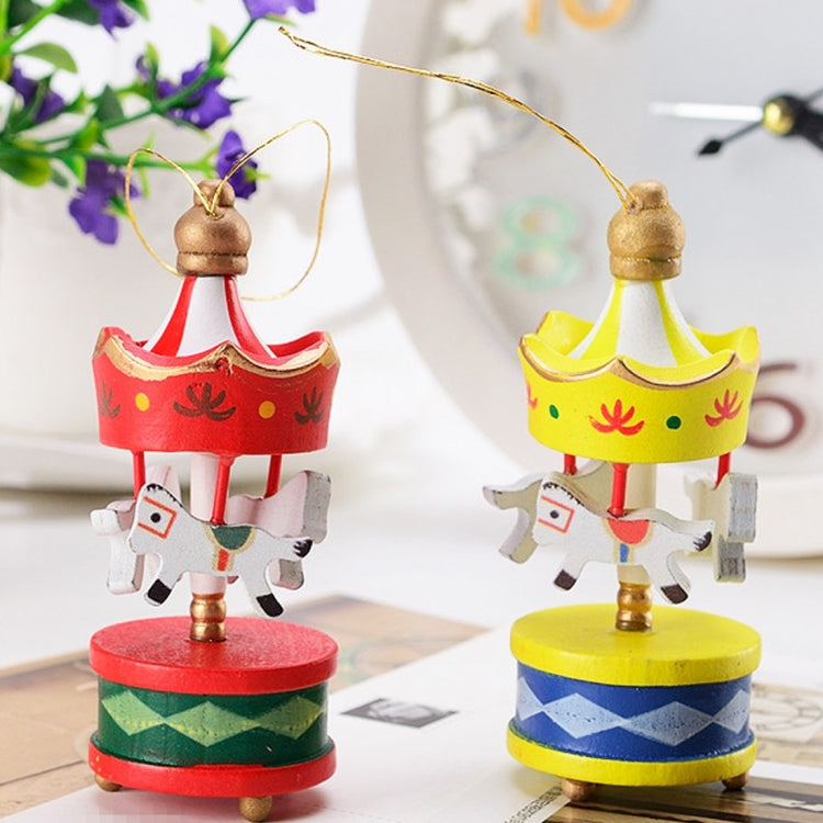6 PCS Wooden Rotating Trojan Horse Christmas Decorations