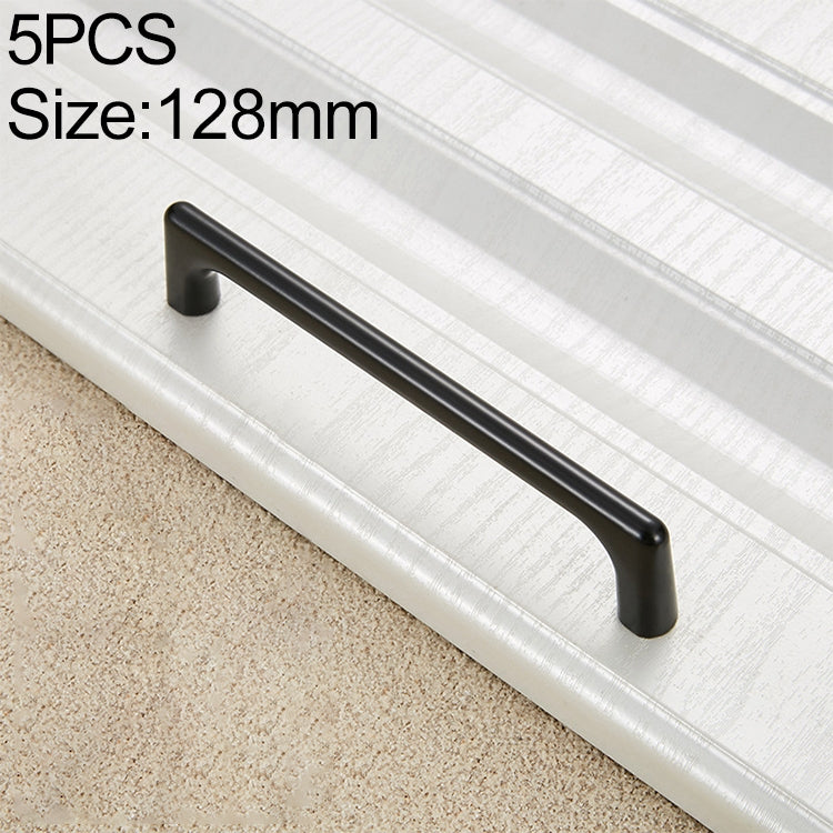 5 PCS 9011_128 Simple Black Drawer Cabinet Handle