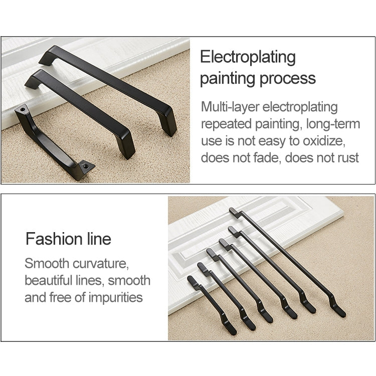 5 PCS 9011_128 Simple Black Drawer Cabinet Handle