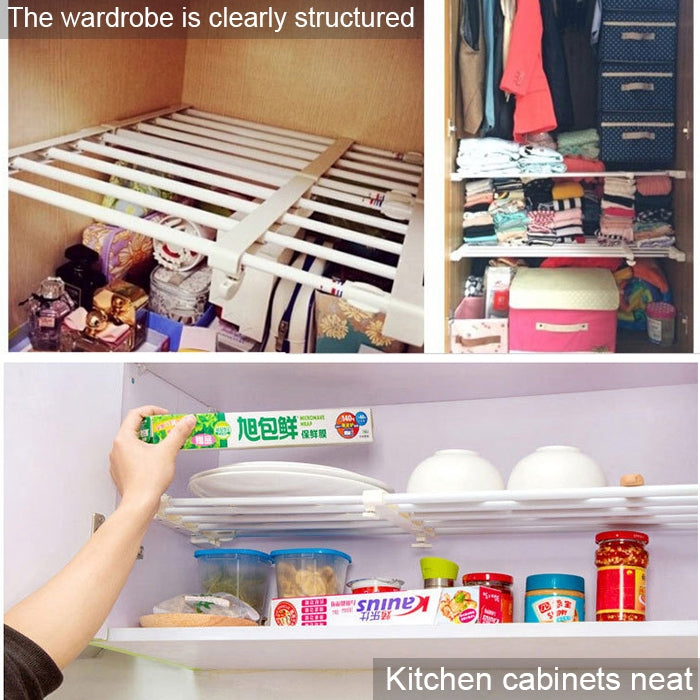 Wardrobe Storage Layered Baffle Cabinet Shelf Dormitory Partition Cupboard Partition Board, Width: 24cm, Stretch Range: 38-55cm