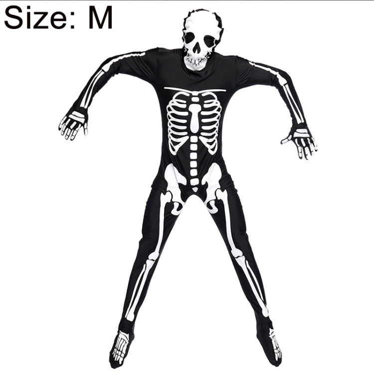 Halloween Costume Men Skeleton Jumpsuit Cosplay Clothing, Size: