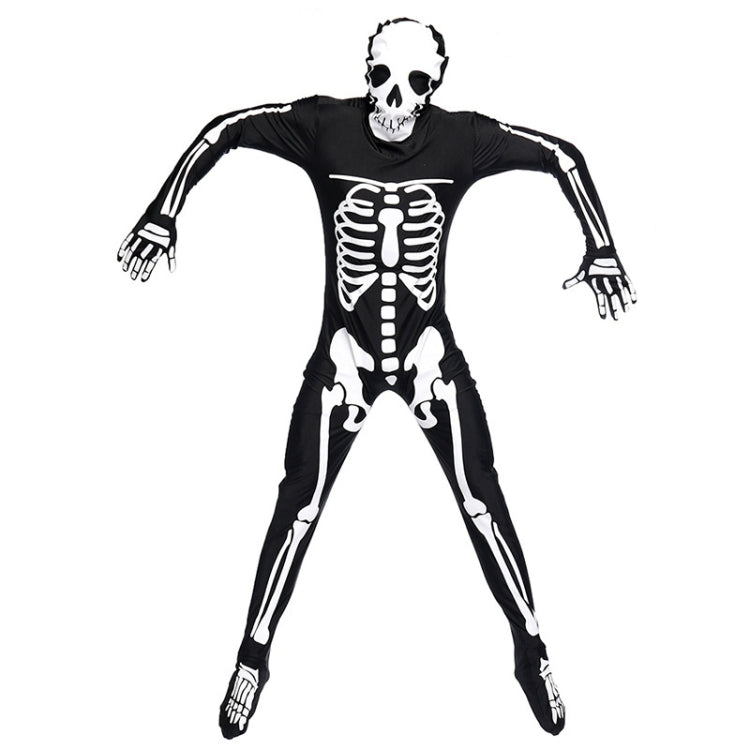 Halloween Costume Men Skeleton Jumpsuit Cosplay Clothing, Size: