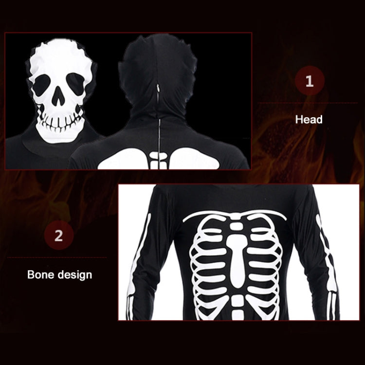 Halloween Costume Men Skeleton Jumpsuit Cosplay Clothing, Size: