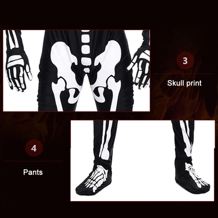 Halloween Costume Men Skeleton Jumpsuit Cosplay Clothing, Size: