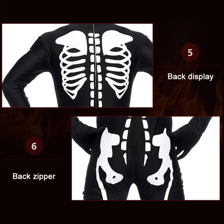 Halloween Costume Men Skeleton Jumpsuit Cosplay Clothing, Size: