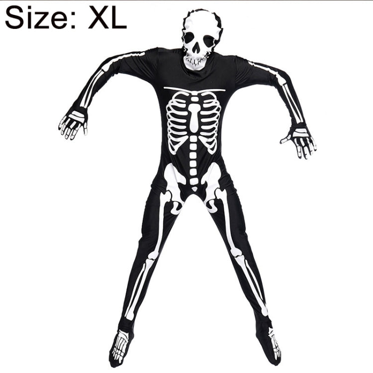 Halloween Costume Men Skeleton Jumpsuit Cosplay Clothing, Size: