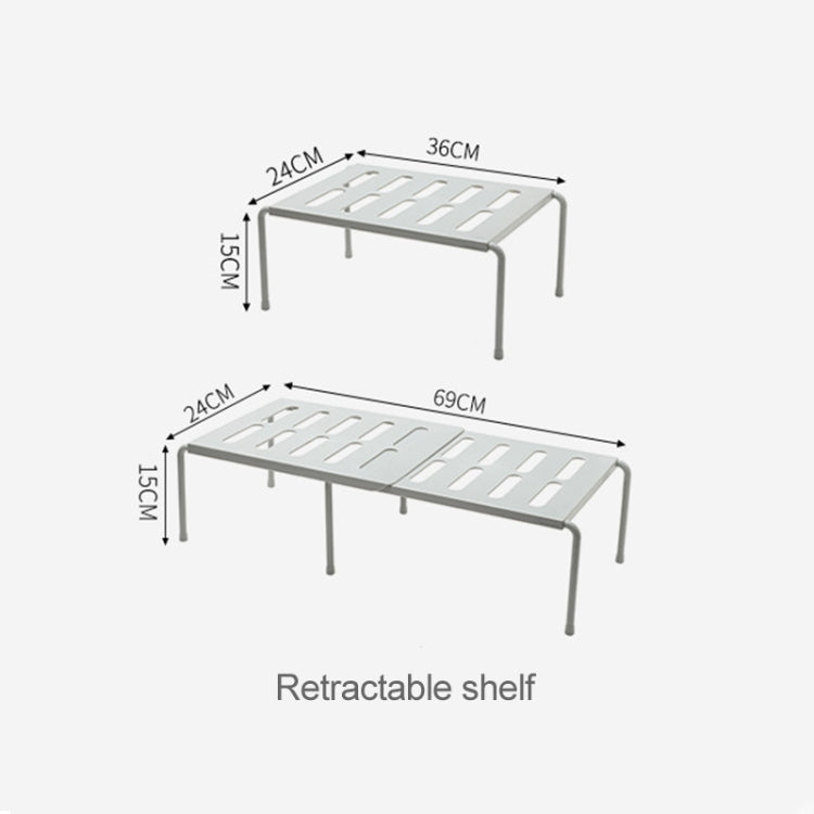 Household Retractable Plastic Layered Storage Rack, Size: 36x24x15cm