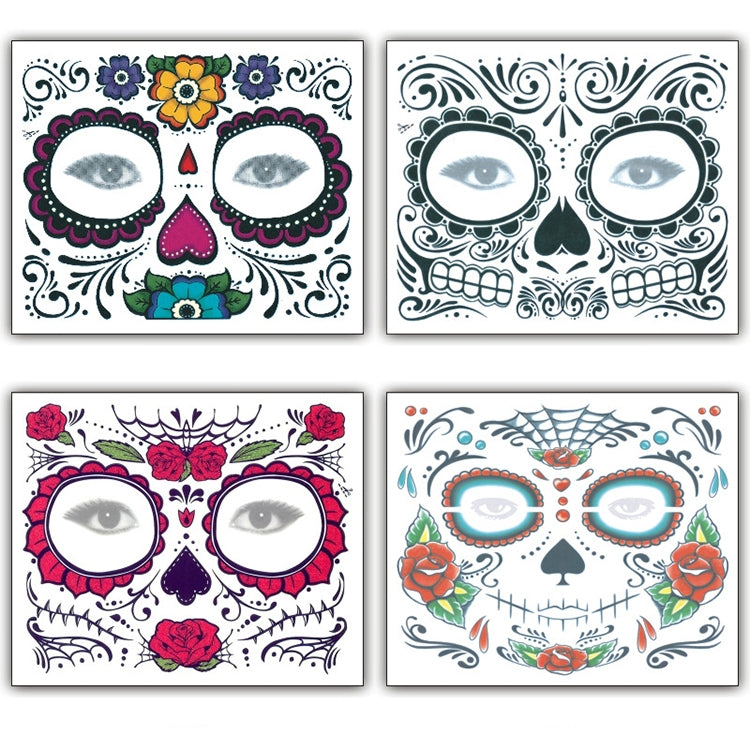 Halloween Waterproof Temporary Face Tattoo Stickers, Size: 150*125mm, Random Style Delivery