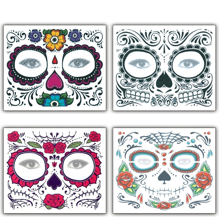 Halloween Waterproof Temporary Face Tattoo Stickers, Size: 150*125mm, Random Style Delivery