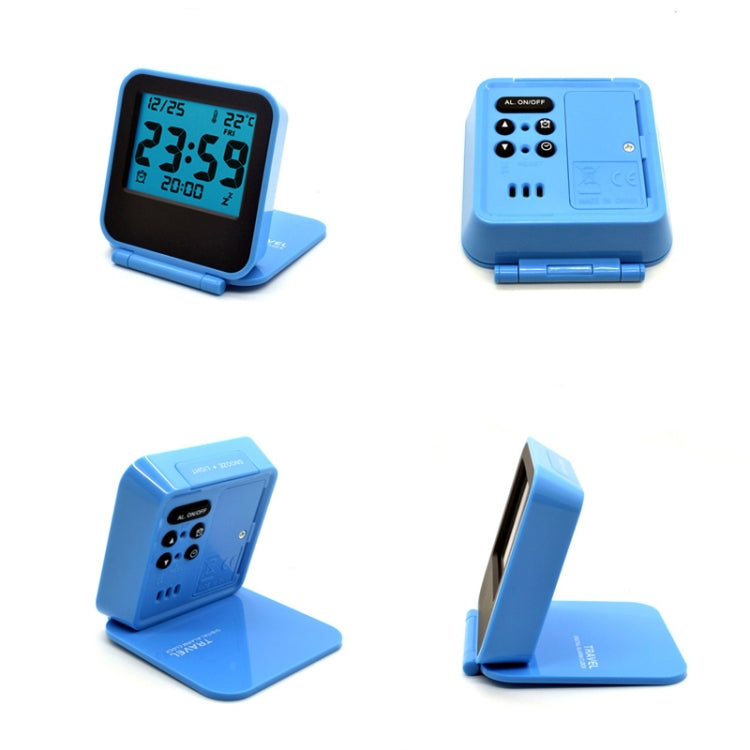 AQ-133 LCD Display Digital Travel Alarm Clock Office Table Alarm Clock With Night Light, Random Color Delivery