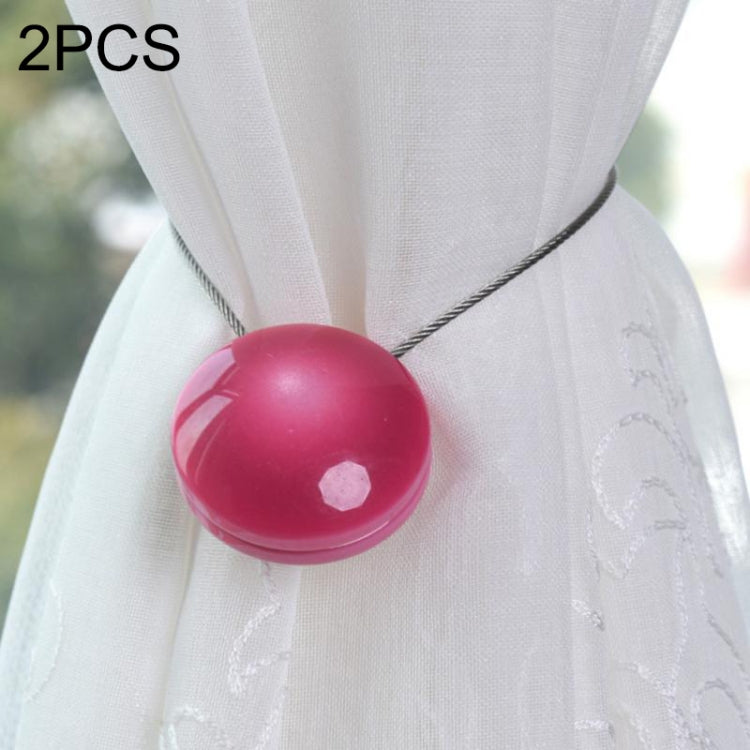 2 PCS Fashion Cat Eye Resin Steel Wire Magnet Curtain Buckle Tie Rope