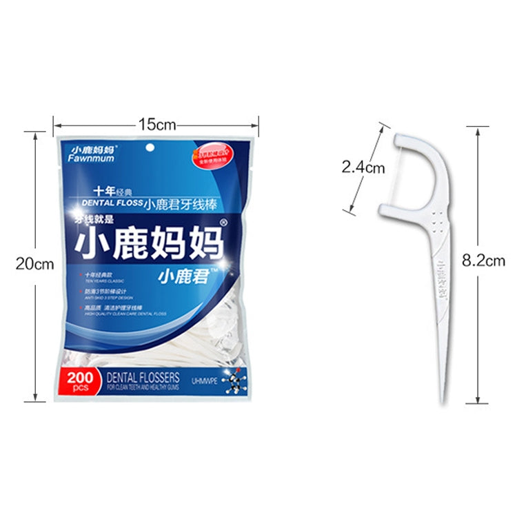 2 Packs Fawnmum Ultra-fine Safety Flat Dental Floss Rod Arch Pick Toothpick Thread Portable Dental Floss Bag