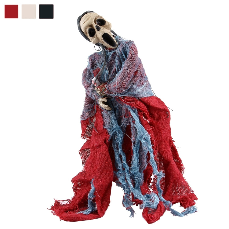 Sound Activated Halloween Hanging Ghost with Sound & LED Eyes, Length: 38cm, Random Color Delivery