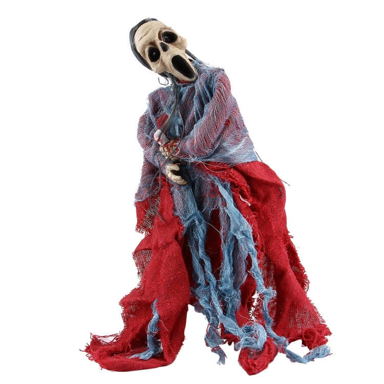 Sound Activated Halloween Hanging Ghost with Sound & LED Eyes, Length: 38cm, Random Color Delivery