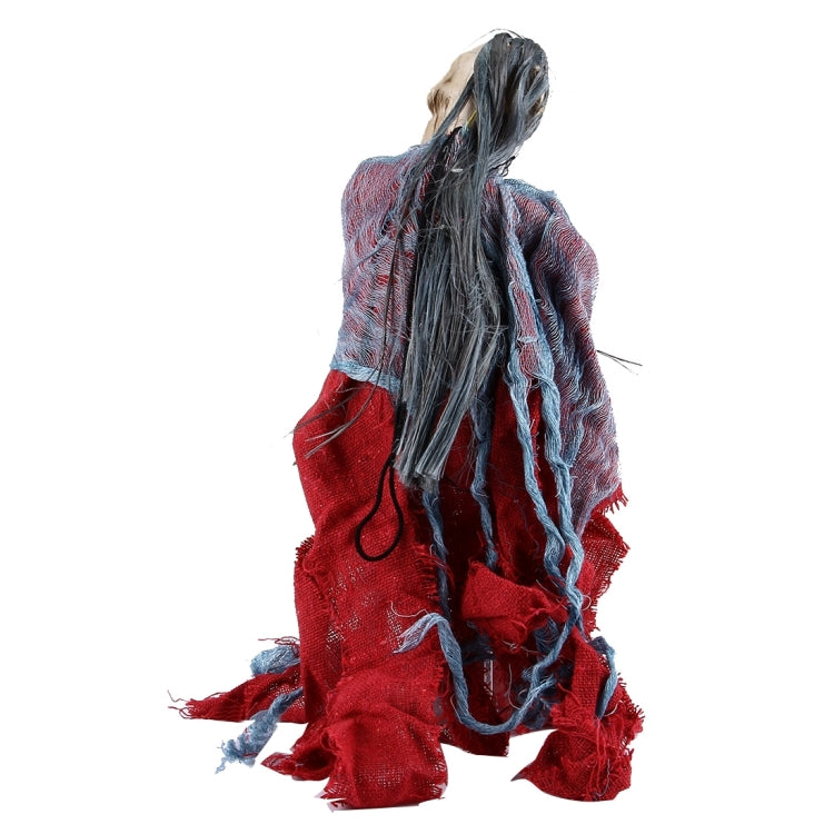 Sound Activated Halloween Hanging Ghost with Sound & LED Eyes, Length: 38cm, Random Color Delivery