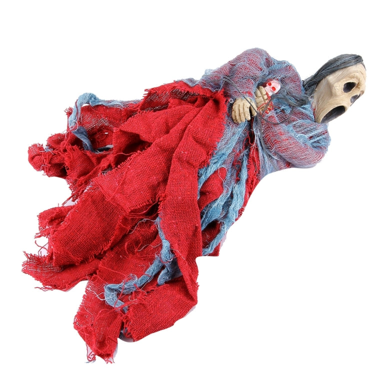 Sound Activated Halloween Hanging Ghost with Sound & LED Eyes, Length: 38cm, Random Color Delivery