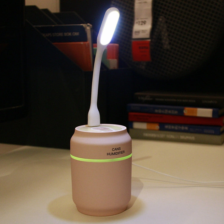 200ML 3 in 1 Mini Portable Cans Shape USB Night Light Ultrasonic Humidification Air Humidifier with USB Fan + USB Light for Home / Office / Car