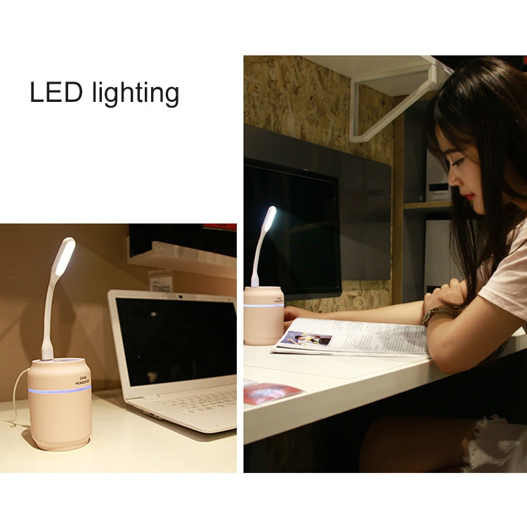 200ML 3 in 1 Mini Portable Cans Shape USB Night Light Ultrasonic Humidification Air Humidifier with USB Fan + USB Light for Home / Office / Car