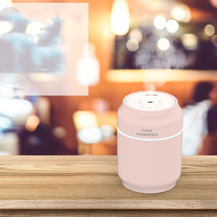 200ML 3 in 1 Mini Portable Cans Shape USB Night Light Ultrasonic Humidification Air Humidifier with USB Fan + USB Light for Home / Office / Car