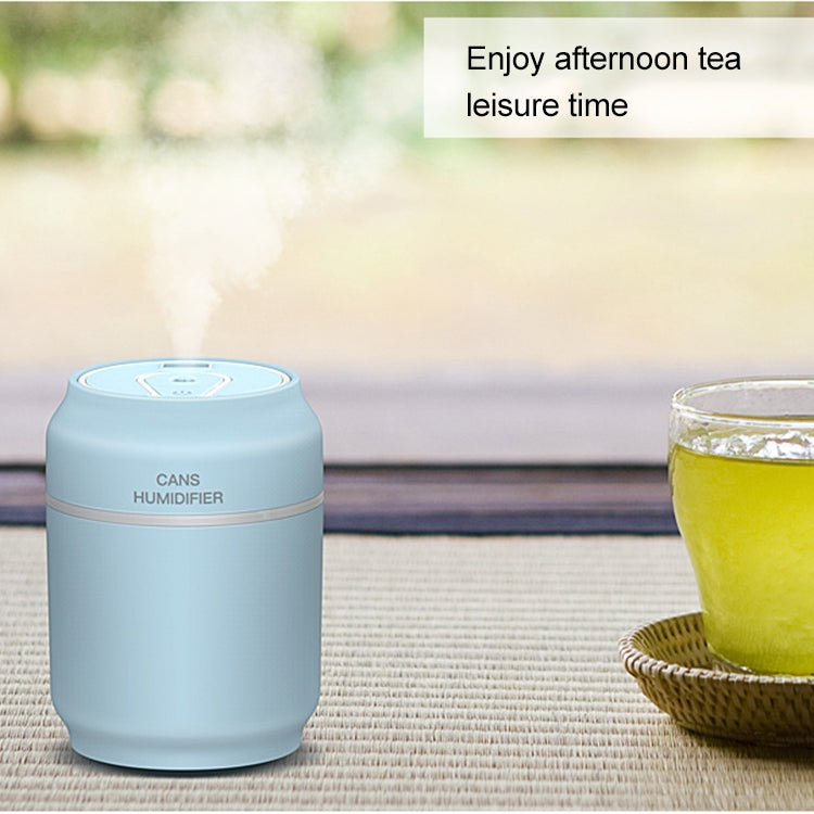 200ML 3 in 1 Mini Portable Cans Shape USB Night Light Ultrasonic Humidification Air Humidifier with USB Fan + USB Light for Home / Office / Car