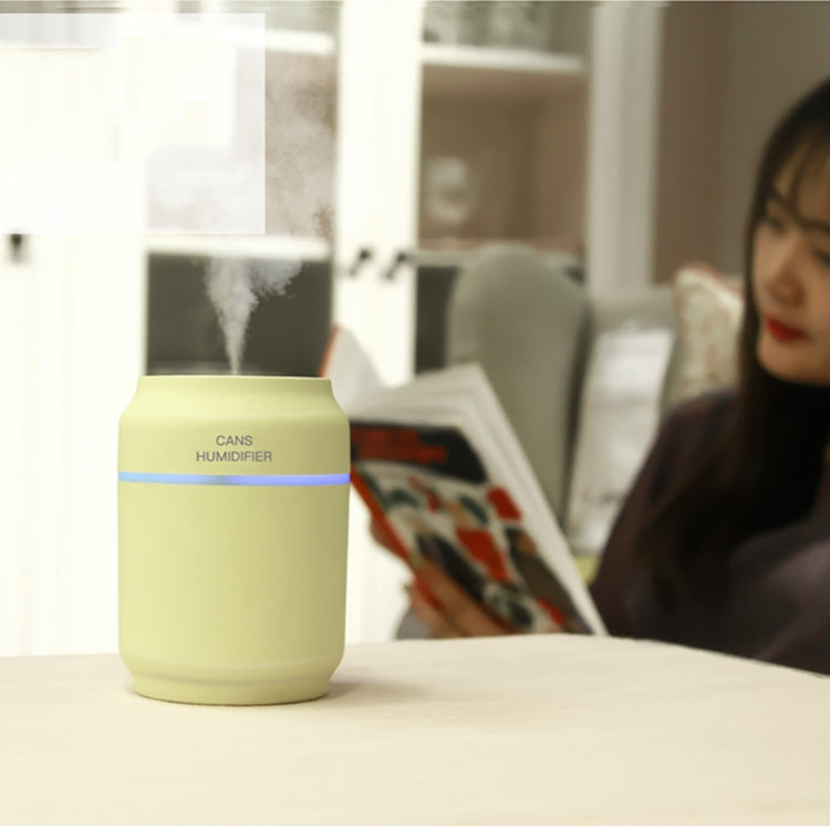 200ML 3 in 1 Mini Portable Cans Shape USB Night Light Ultrasonic Humidification Air Humidifier with USB Fan + USB Light for Home / Office / Car