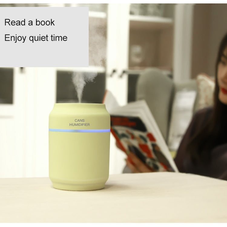 200ML 3 in 1 Mini Portable Cans Shape USB Night Light Ultrasonic Humidification Air Humidifier with USB Fan + USB Light for Home / Office / Car