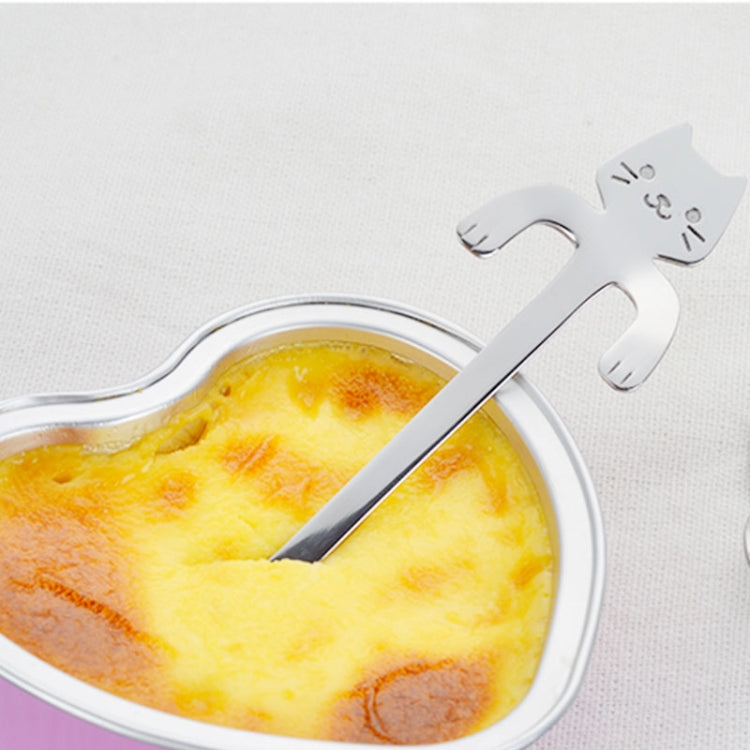 2 PCS Creative 304 Stainless Steel Cartoon Cat Handle Coffee Stirring Spoons, 11.8*1.8cm
