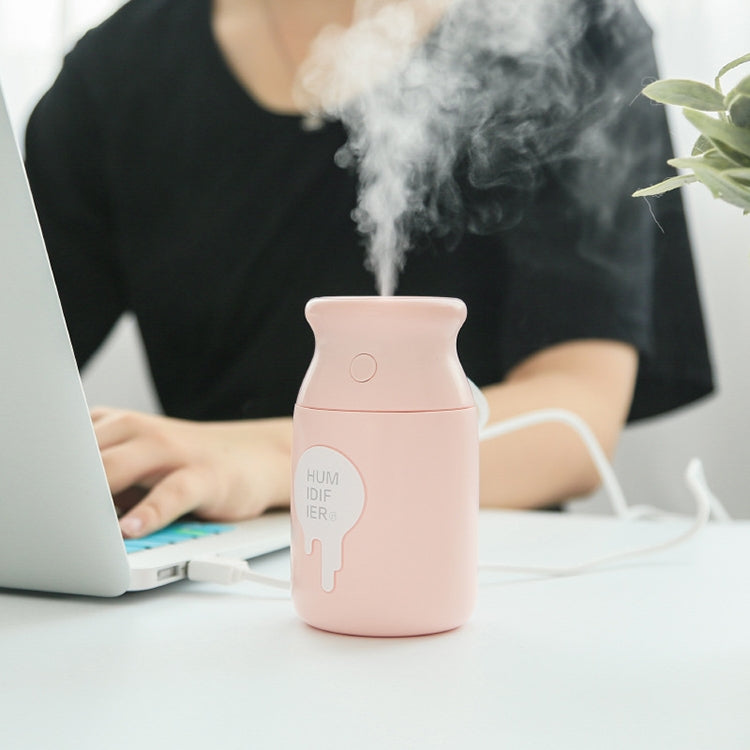 180ML Mini Portable Milk Bottle Shape USB Night Light Ultrasonic Humidification Air Humidifier for Home / Office / Car