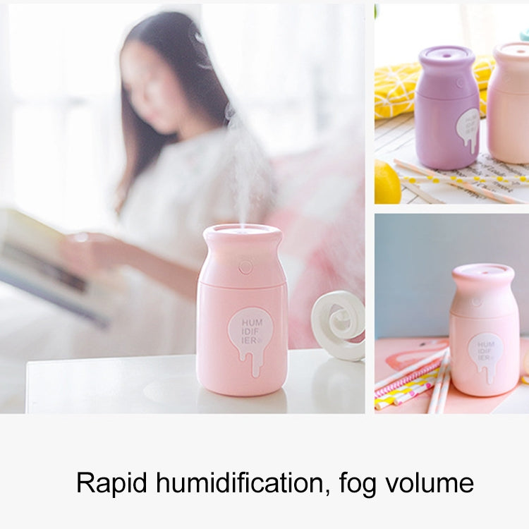 180ML Mini Portable Milk Bottle Shape USB Night Light Ultrasonic Humidification Air Humidifier for Home / Office / Car