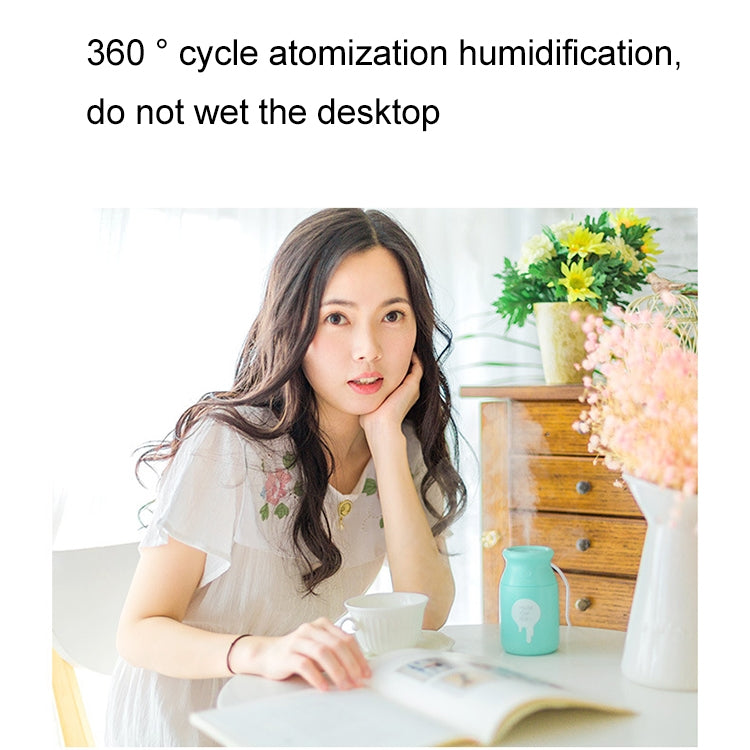 180ML Mini Portable Milk Bottle Shape USB Night Light Ultrasonic Humidification Air Humidifier for Home / Office / Car