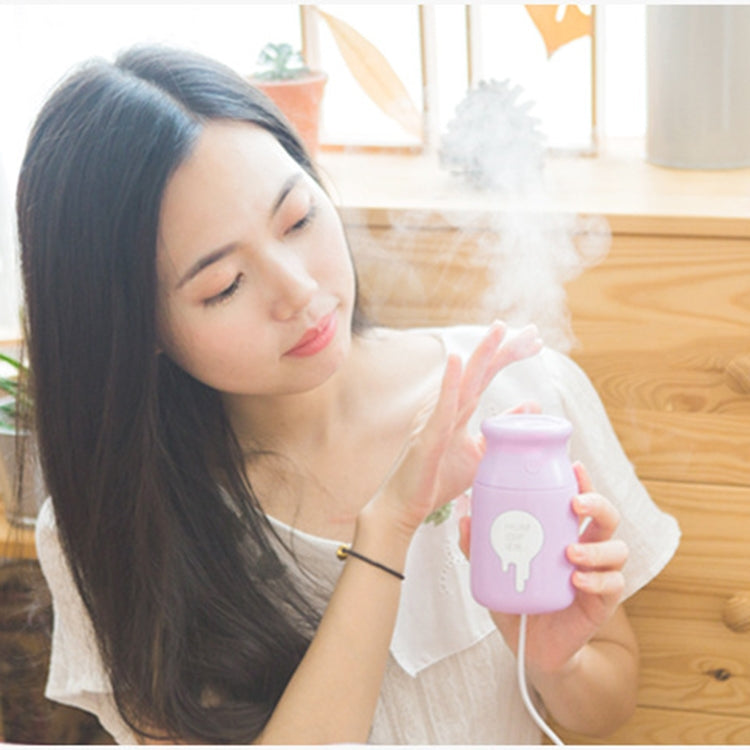 180ML Mini Portable Milk Bottle Shape USB Night Light Ultrasonic Humidification Air Humidifier for Home / Office / Car