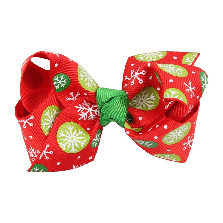 8 in 1 Christmas Ornaments Butterfly Knot Colorful Ribbon Hairpin Set