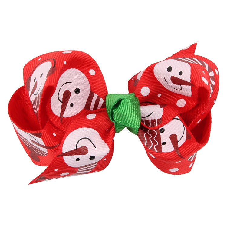 8 in 1 Christmas Ornaments Butterfly Knot Colorful Ribbon Hairpin Set