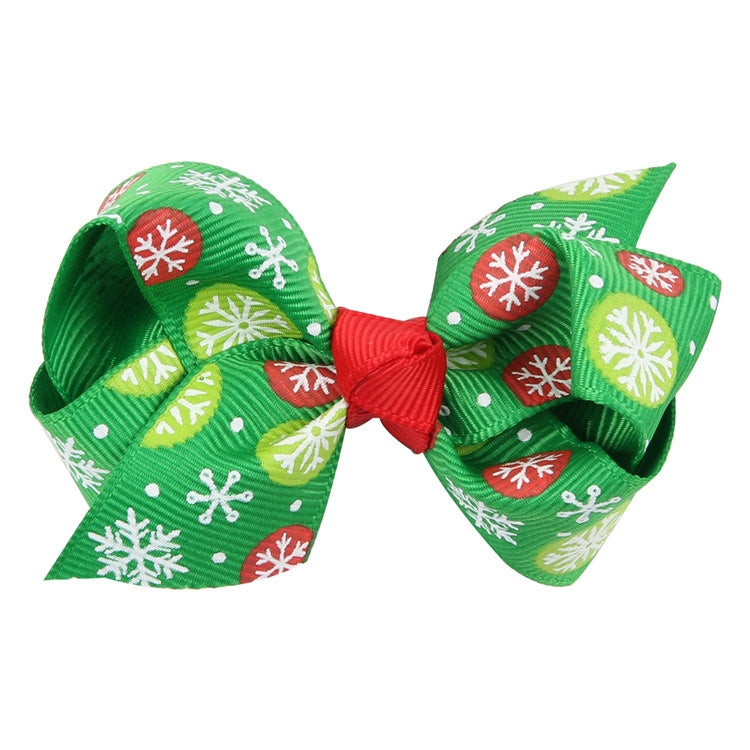 8 in 1 Christmas Ornaments Butterfly Knot Colorful Ribbon Hairpin Set