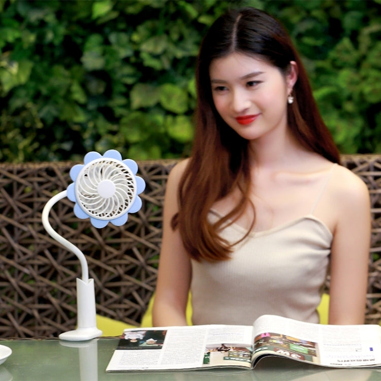 Rechargeable Bending Sun Flower USB Mini Fan with Clip for Baby Stroller & Desk & Bedside