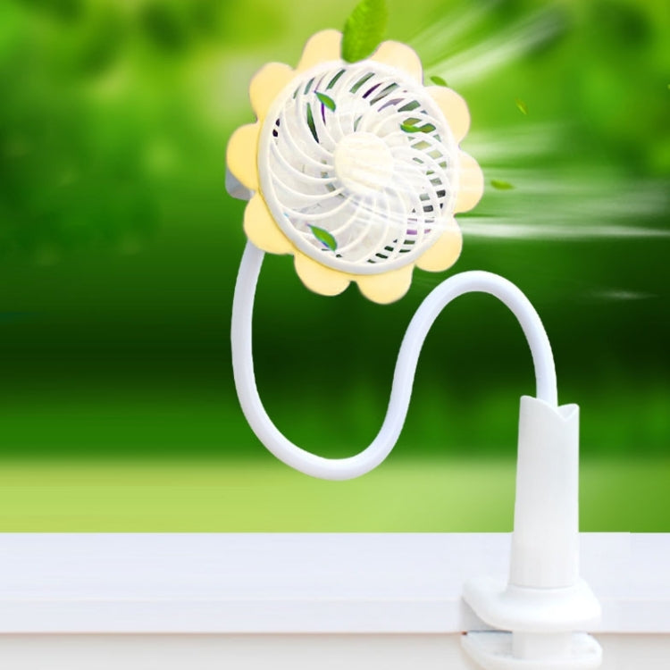 Rechargeable Bending Sun Flower USB Mini Fan with Clip for Baby Stroller & Desk & Bedside