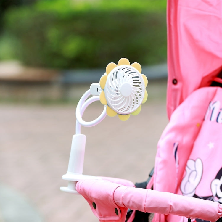 Rechargeable Bending Sun Flower USB Mini Fan with Clip for Baby Stroller & Desk & Bedside