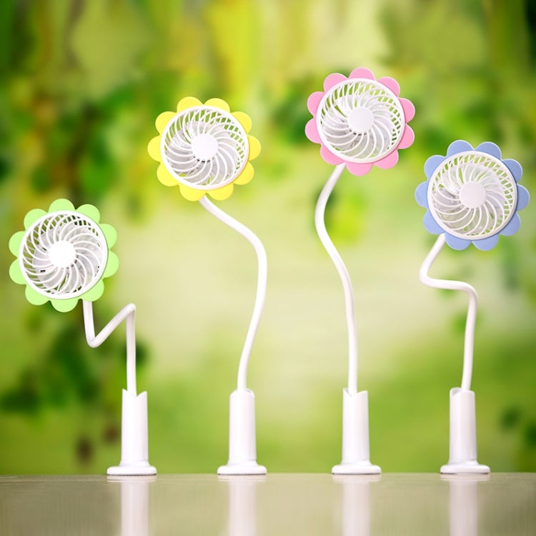 Rechargeable Bending Sun Flower USB Mini Fan with Clip for Baby Stroller & Desk & Bedside