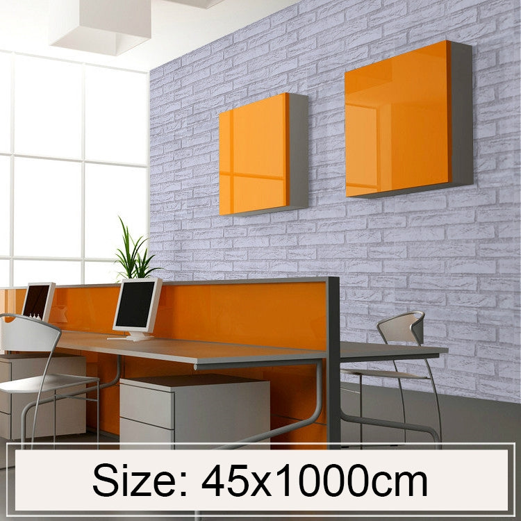 White Brick Creative 3D Stone Brick Decoration Wallpaper Stickers Bedroom Living Room Wall Waterproof Wallpaper Roll, Size: 45 x 1000cm