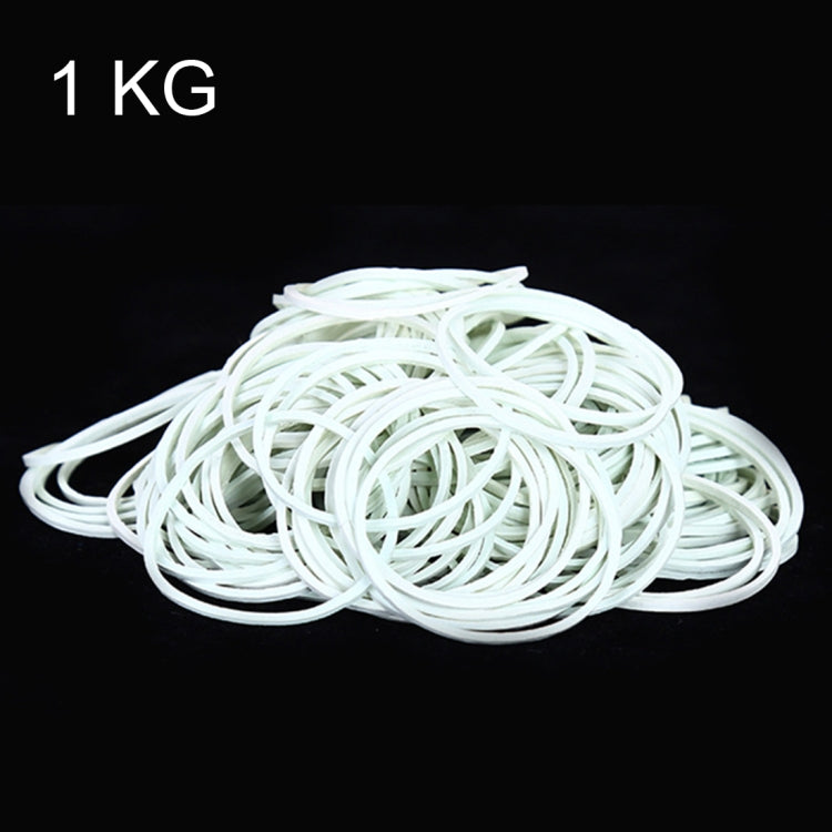 White Sturdy Stretchable Elastic Rubber Bands School Office Supplies Stationery, 1KG Per Bag