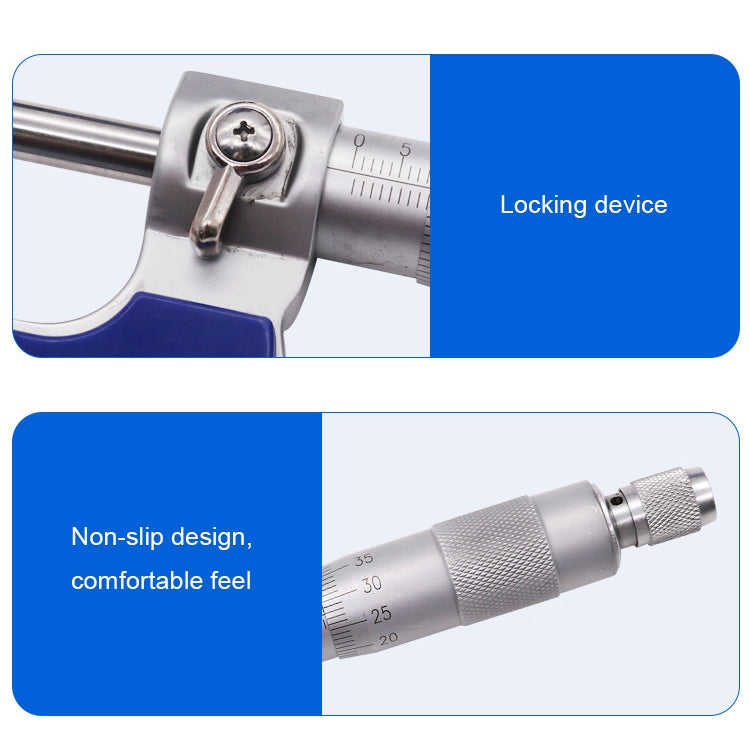 Stainless Steel Screw Micrometer Outer Diameter Micrometer 0-25mm