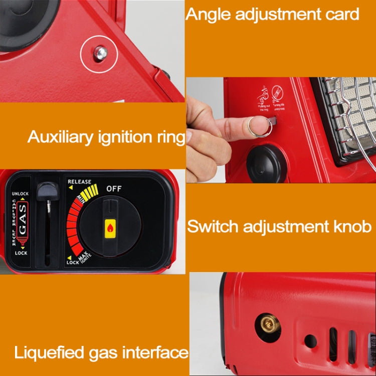 Multifunctional Portable Outdoor Camping Trip Gas Heater Gas Stove Burner, Powered by Single Gas Tank (Not Included)