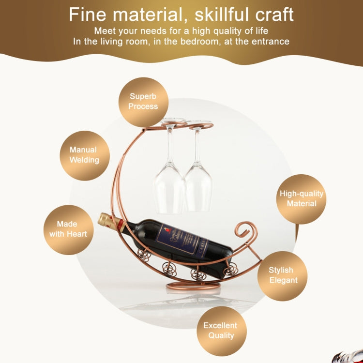 Creative European Metal Retro Pirate Ship Wine Rack Hanging Wine Glass Holder Bar Stand Holder  Wine Rack for Single Wine Bottle (Bronze)
